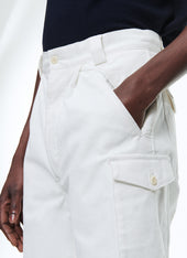 Cotton Canvas Pleated Bermuda Shorts