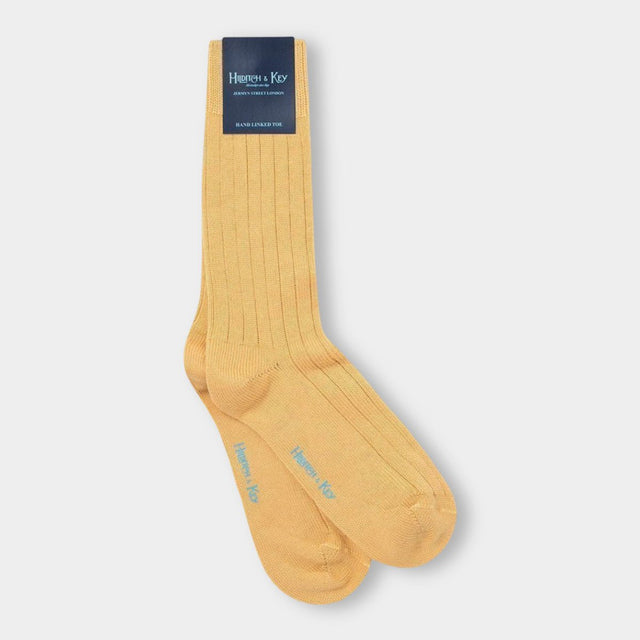 Short Mid Yellow Heavy Wool Sport Socks