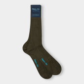 Short Moss Green Cotton Socks
