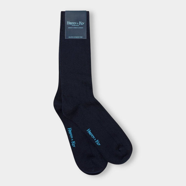 Short Navy Heavy Wool Sport Socks