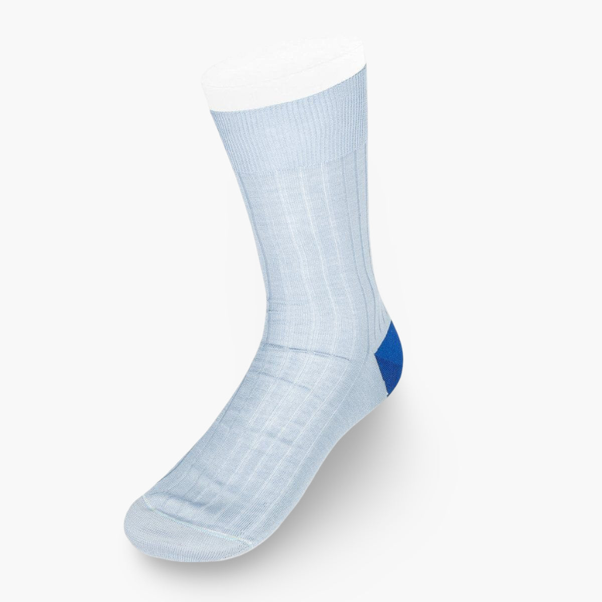 Short Pale Cotton Socks With Contrast Heel Toe