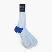 Short Pale Cotton Socks With Contrast Heel Toe
