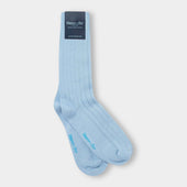 Short Pale Blue Heavy Wool Sport Socks