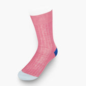 Short Pink Cotton Socks With Contrast Heel Toe