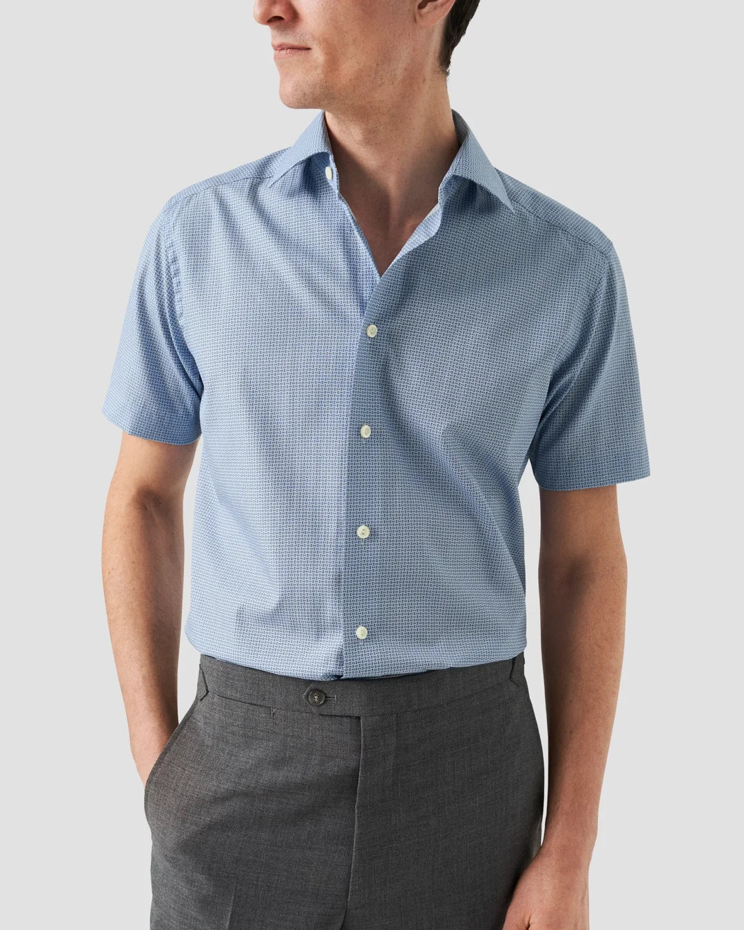 Light Micro Print Short Sleeve Shirt Eton