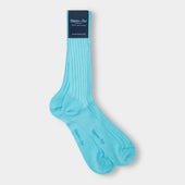 Short Turquoise Cotton Socks
