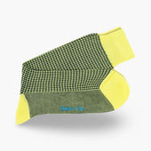 Short Navy Houndstooth Cotton Socks