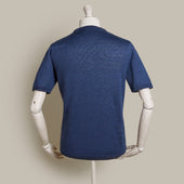 Short Sleeve Knitted Linen Henley Shirt In