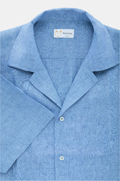 Linen Bowling Shirt Oxford Blue