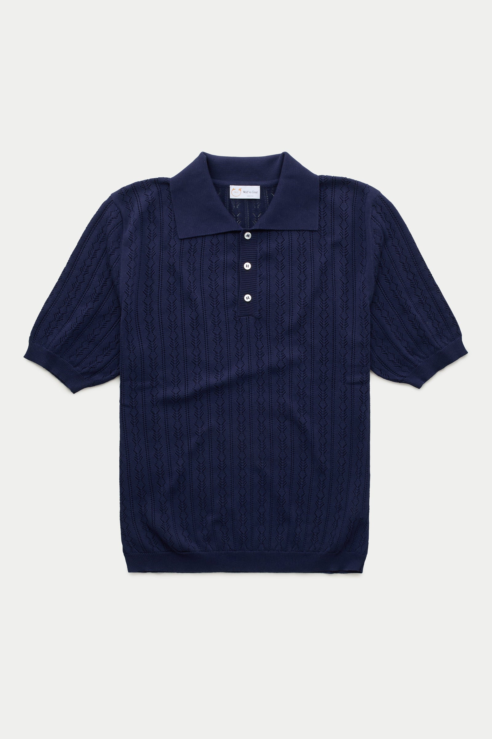 Short Sleeve Cotton Knitted Brera Polo Dark Navy
