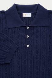 Short Sleeve Cotton Knitted Brera Polo Dark Navy