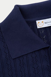 Short Sleeve Cotton Knitted Brera Polo Dark Navy