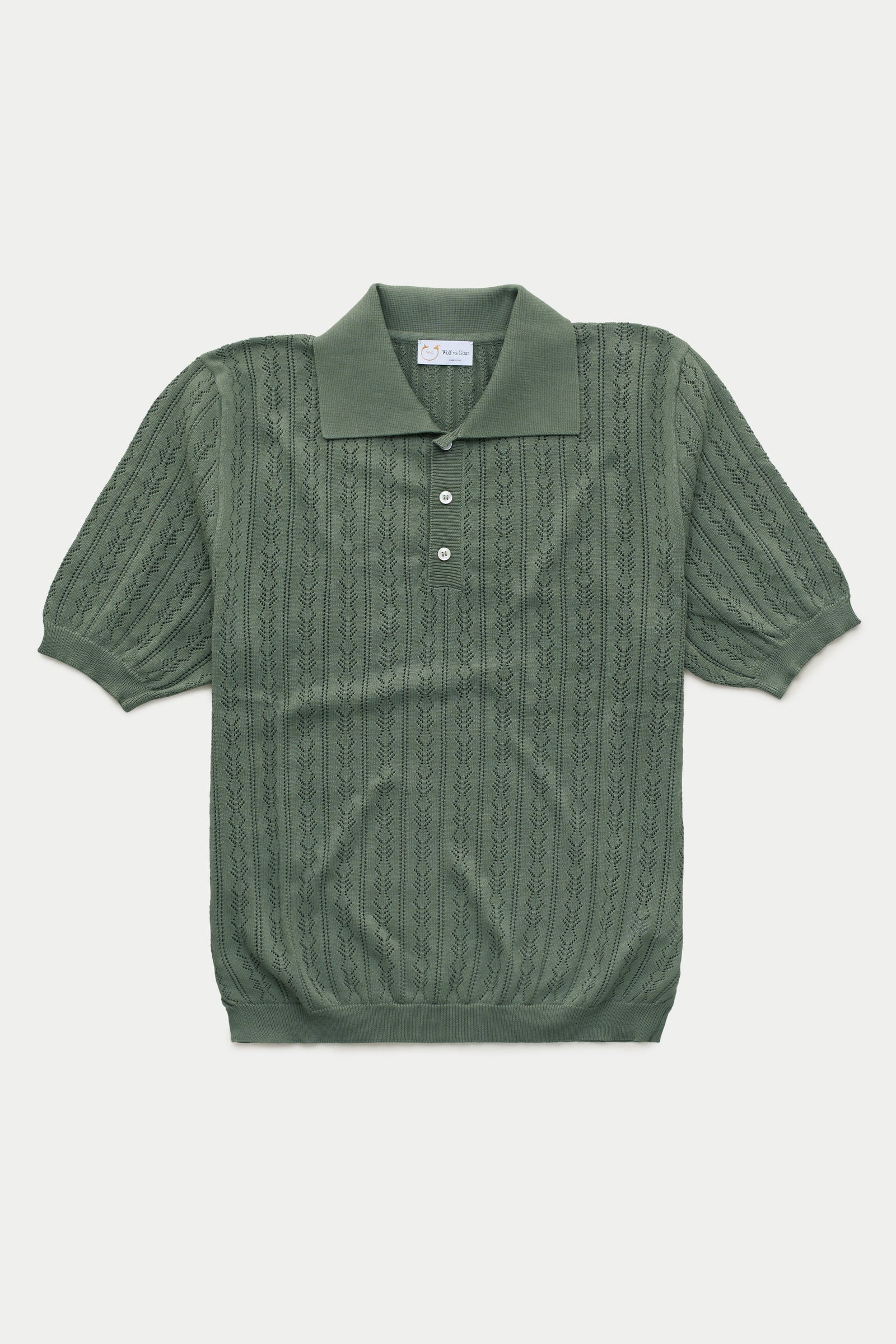 Short Sleeve Cotton Knitted Brera Polo Deep Moss