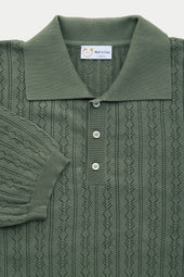 Short Sleeve Cotton Knitted Brera Polo Deep Moss