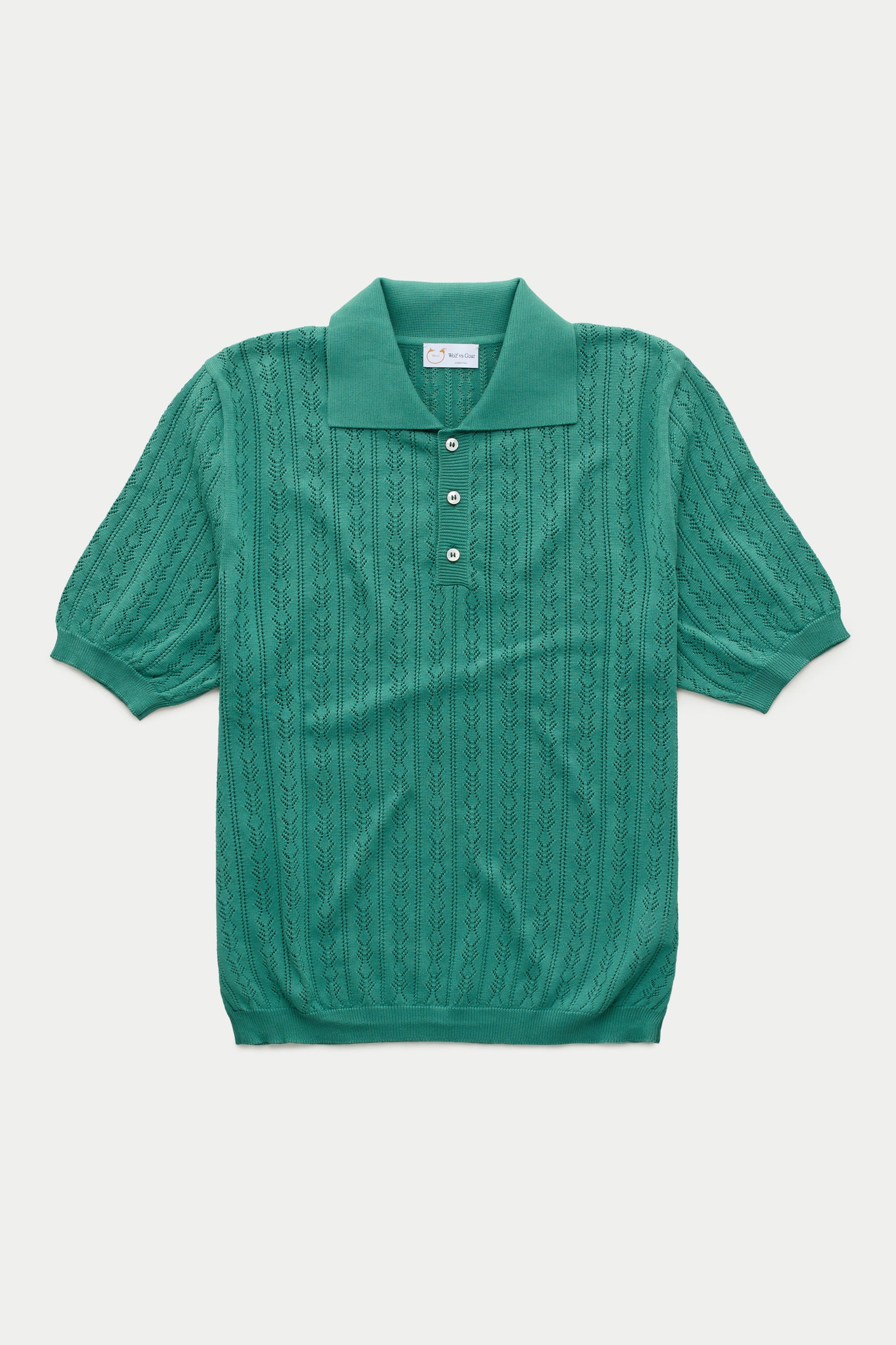 Short Sleeve Cotton Knitted Brera Polo Emerald
