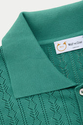 Short Sleeve Cotton Knitted Brera Polo Emerald