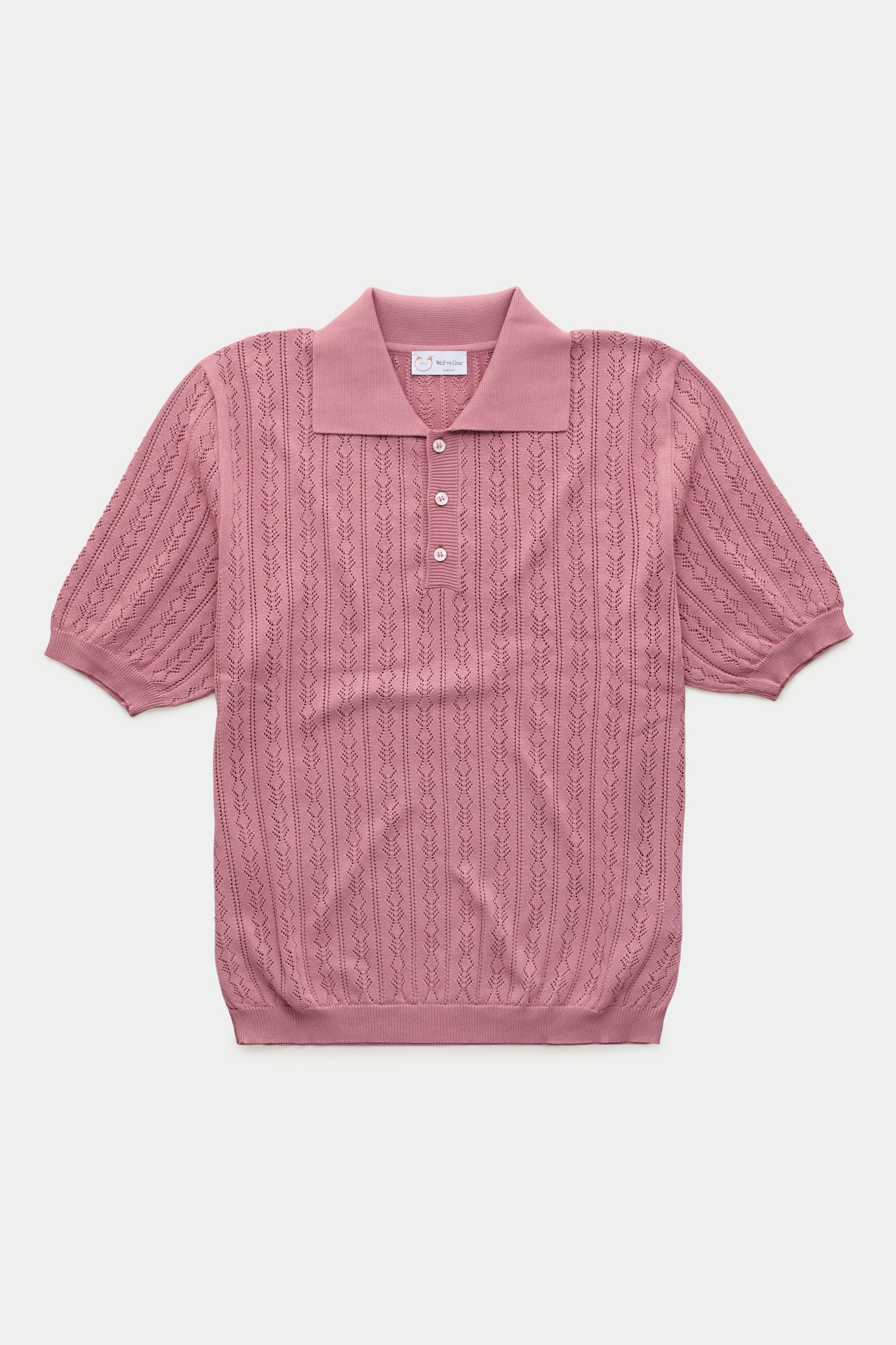 Short Sleeve Cotton Knitted Brera Polo Rosewood