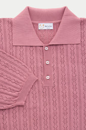Short Sleeve Cotton Knitted Brera Polo Rosewood