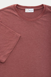 Heavyweight Short Sleeve Bamboo Sorona Jersey Crewneck Cabernet