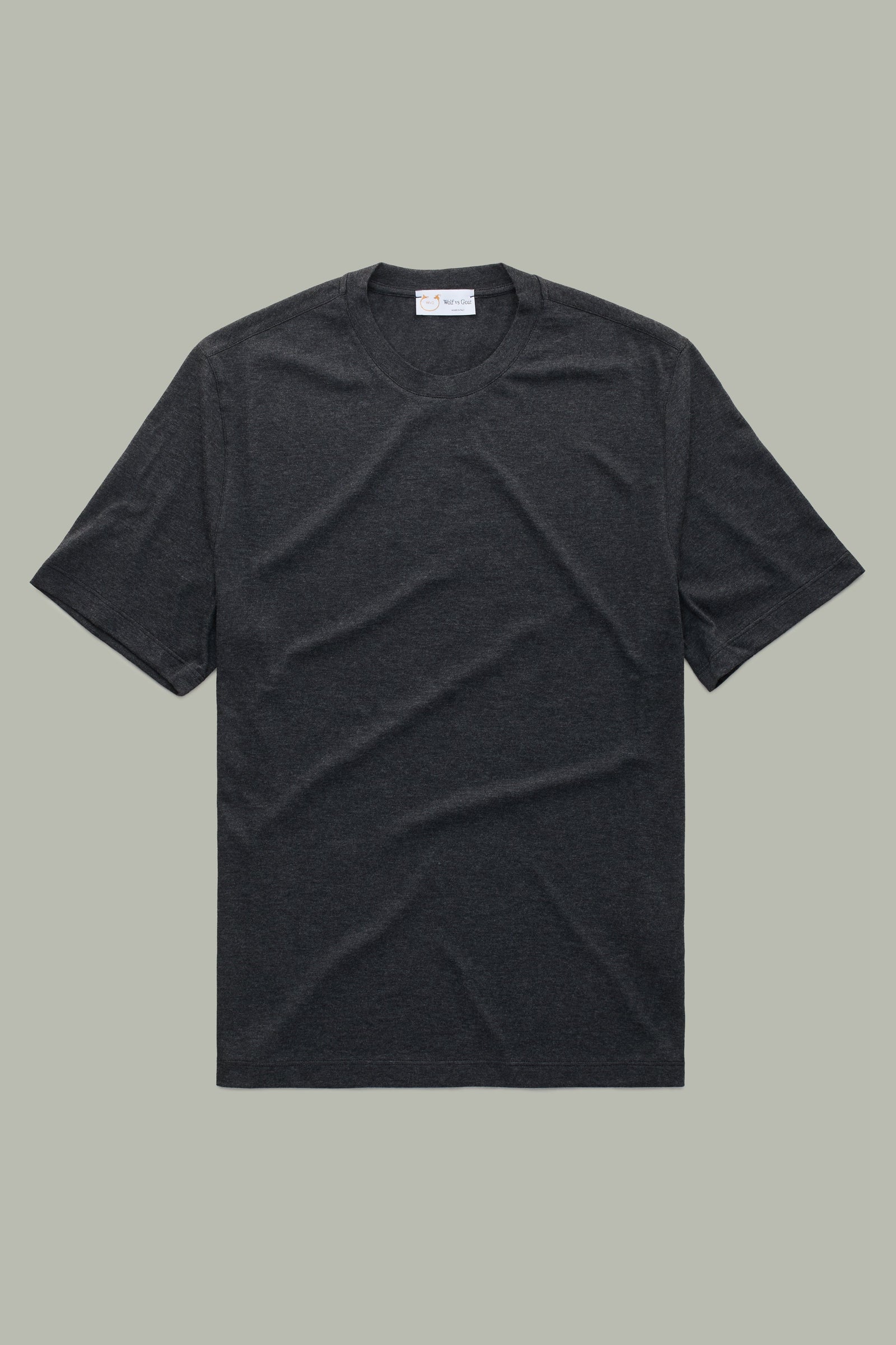 Cotton Cashmere Short Sleeve Crew Neck Tee Fumo