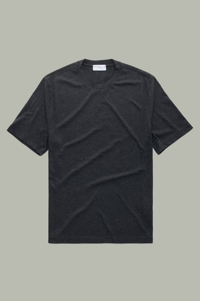 Cotton Cashmere Short Sleeve Crew Neck Tee Fumo