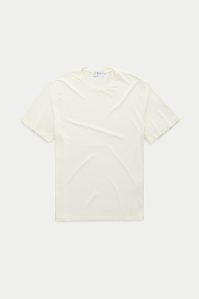 Light Weight Bamboo Sorona Short Sleeve Crew Neck T-Shirt Snow White
