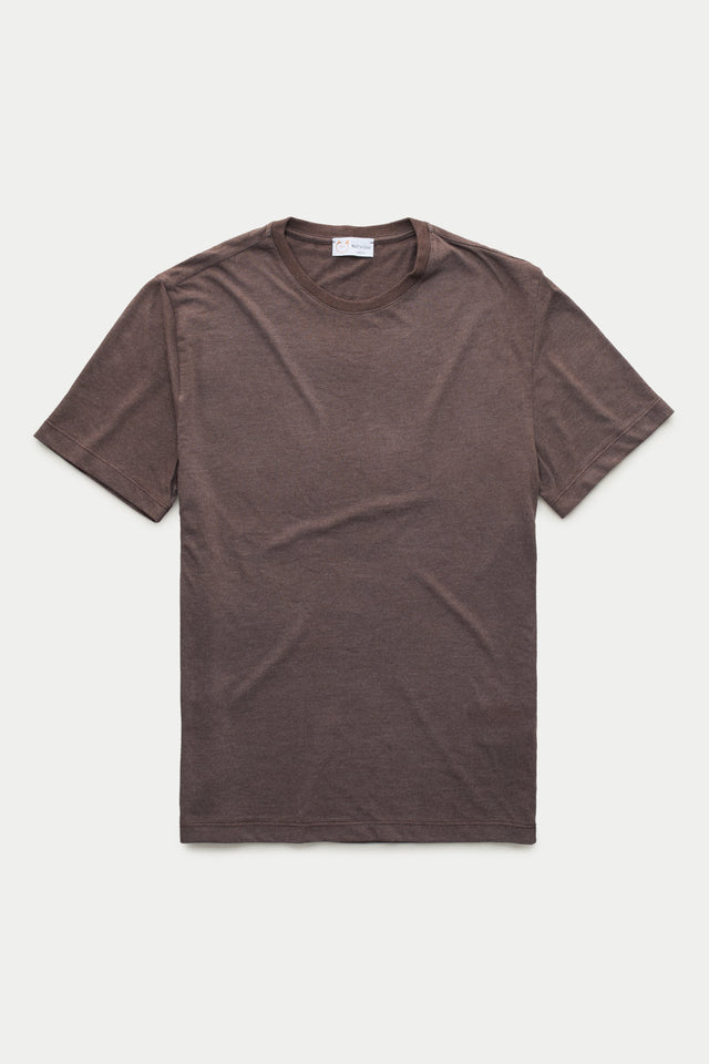 Heavyweight Short Sleeve Bamboo Sorona Jersey Crewneck Coffee Bean