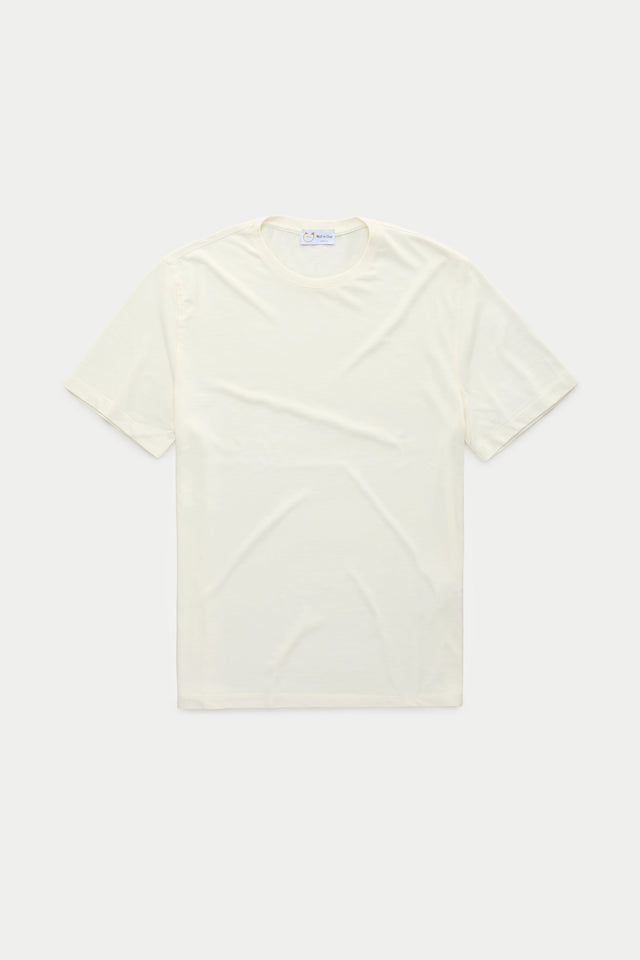 Light Weight Bamboo Sorona Short Sleeve Crew Neck T-Shirt Milk Frost