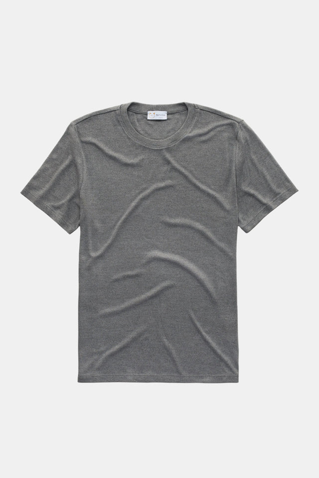Heavyweight Bamboo Sorona Interlock Short Sleeve Crew Grey