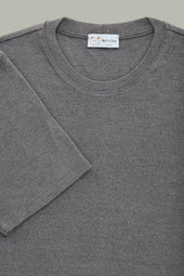 Heavyweight Bamboo Sorona Interlock Short Sleeve Crew Grey