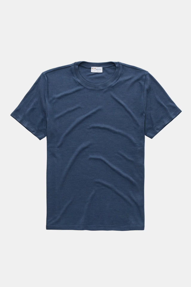 Heavyweight Bamboo Sorona Interlock Short Sleeve Crew Navy