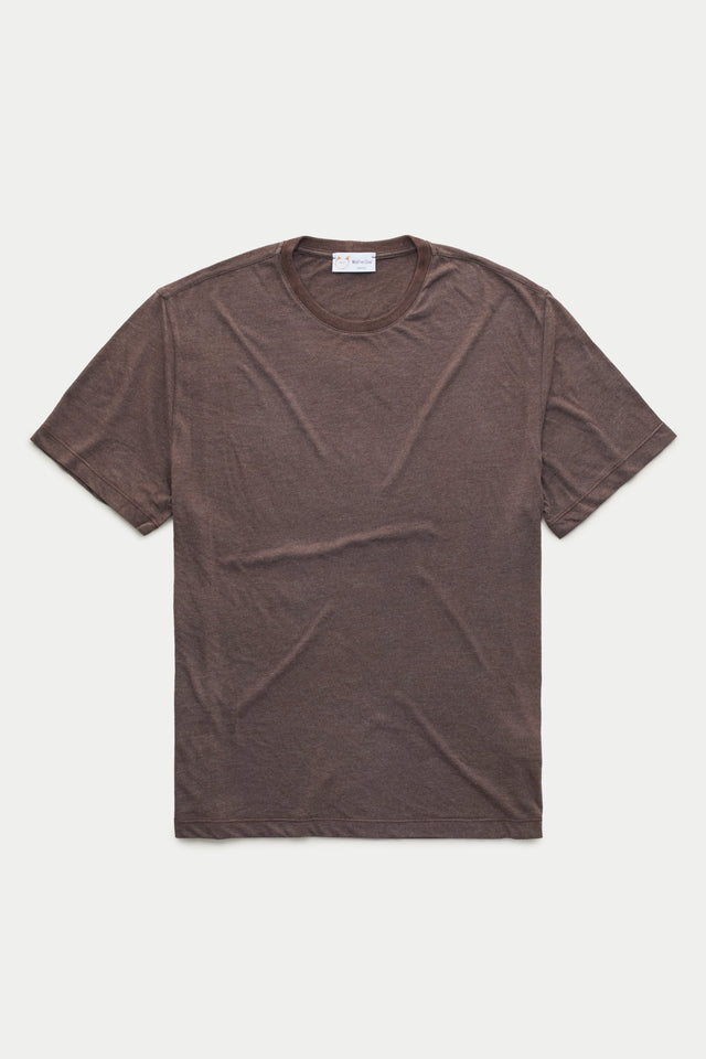 Light Weight Bamboo Sorona Short Sleeve Crew Neck T-Shirt Coffee Bean