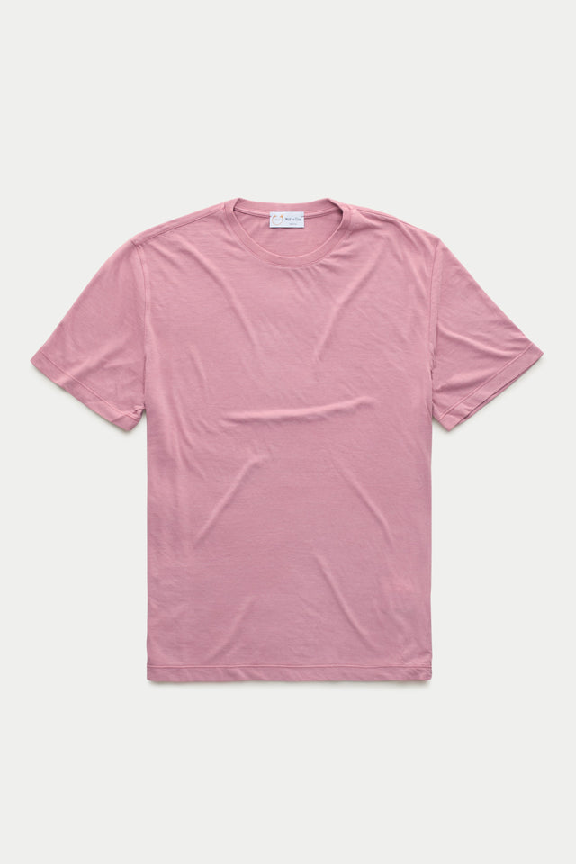Light Weight Bamboo Sorona Short Sleeve Crew Neck T-Shirt Washed Plum