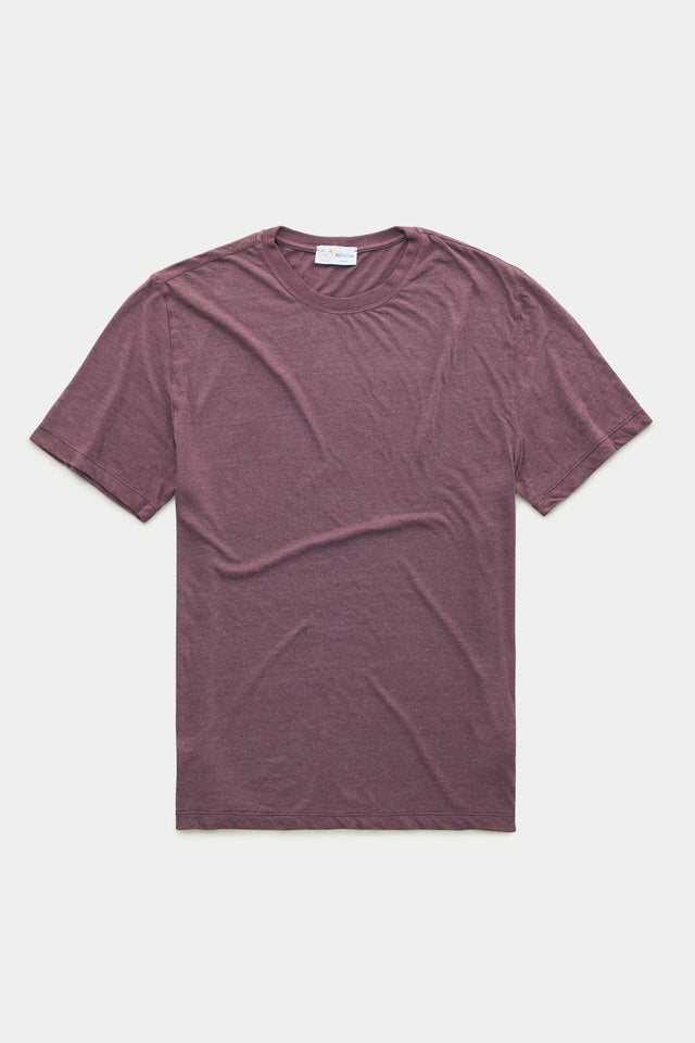 Light Weight Bamboo Sorona Short Sleeve Crew Neck T-Shirt Mulberry Wine