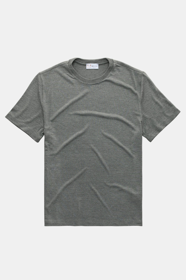 Heavyweight Short Sleeve Bamboo Sorona Jersey Crewneck Grey
