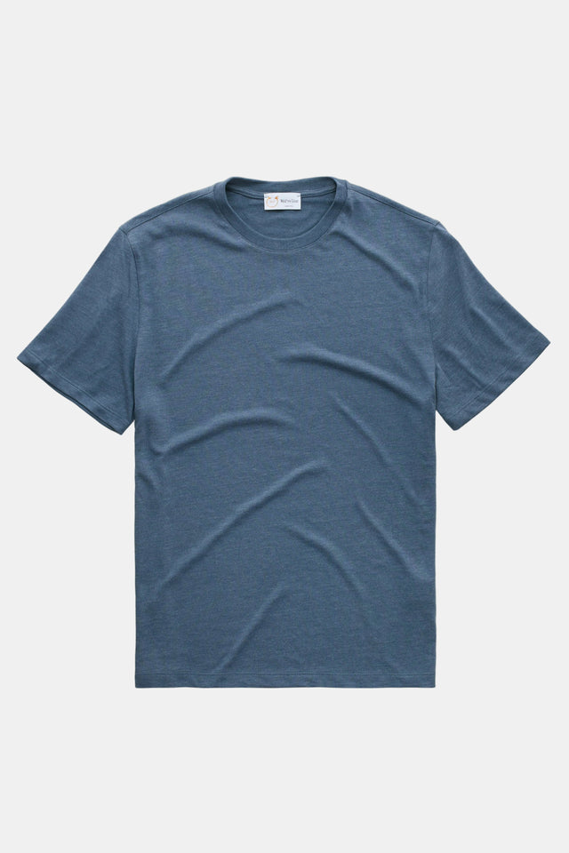Heavyweight Short Sleeve Bamboo Sorona Jersey Crewneck Navy