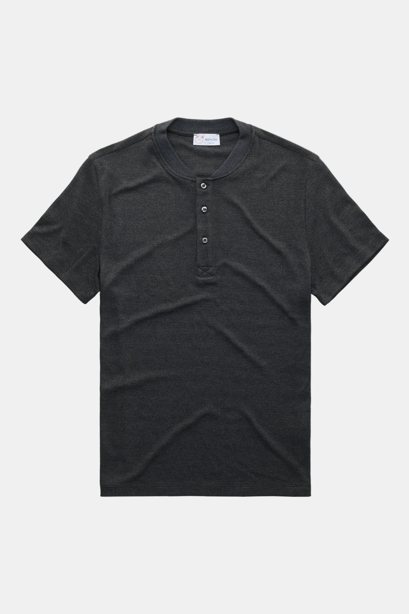 Henley Short Sleeve Bamboo Sorona Interlock Black