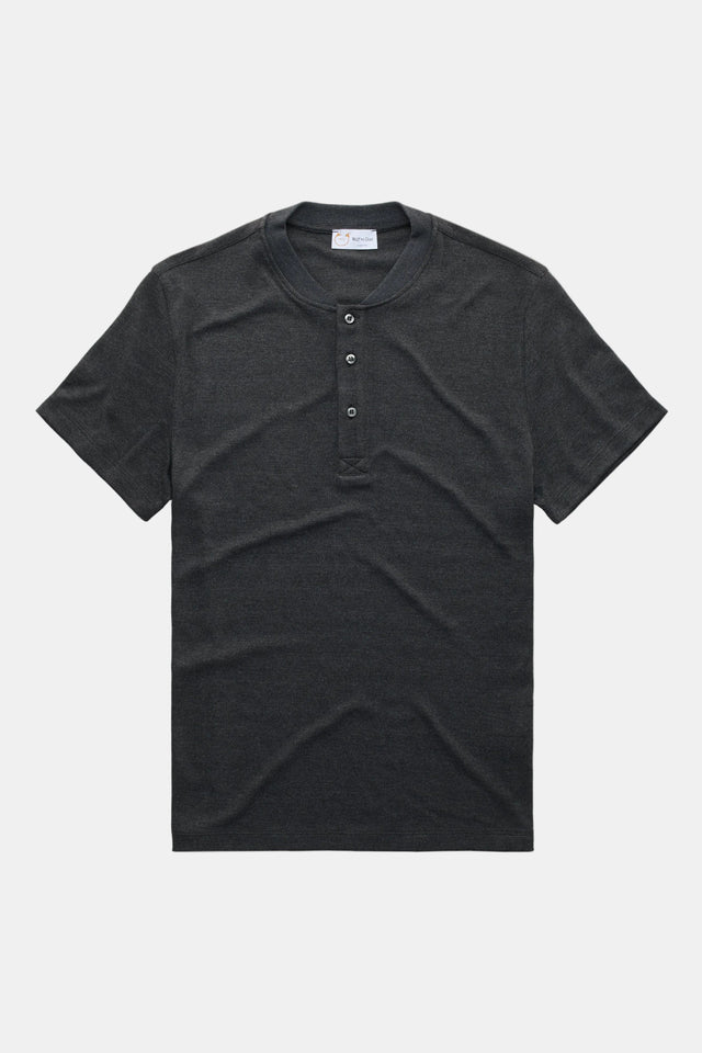 Henley Short Sleeve Bamboo Sorona Interlock Black