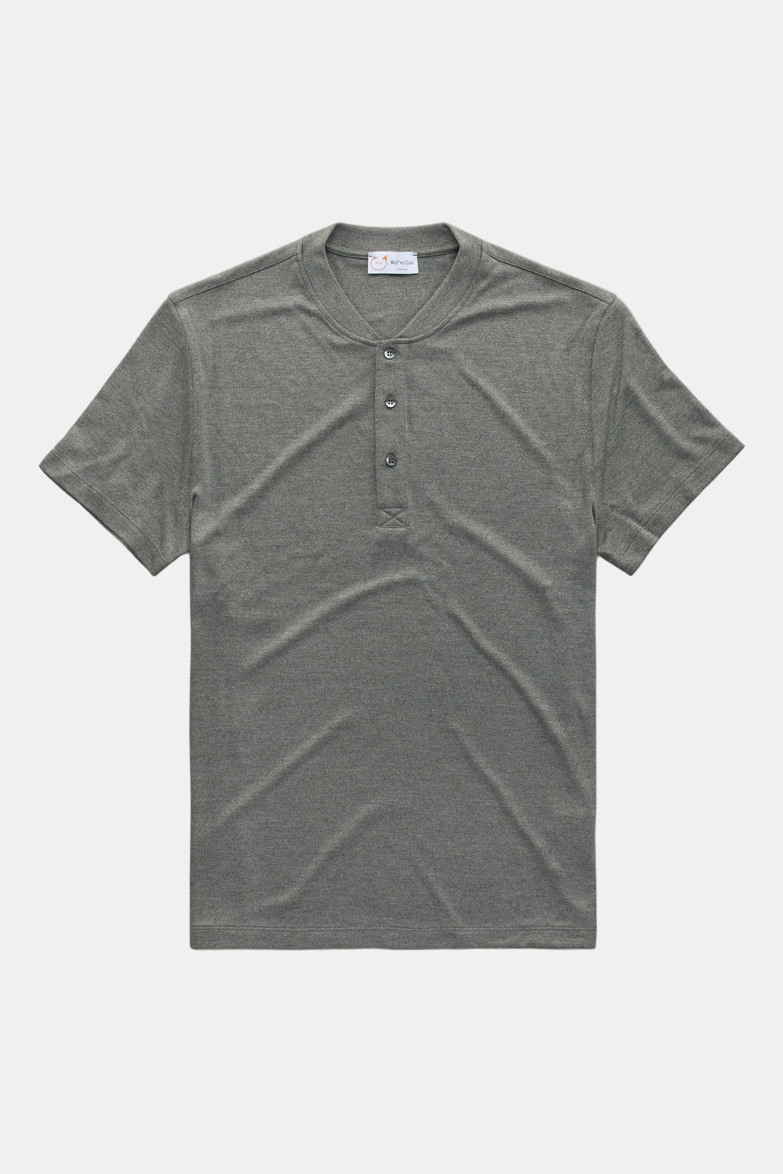 Henley Short Sleeve Bamboo Sorona Interlock Grey