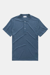 Henley Short Sleeve Bamboo Sorona Interlock Navy