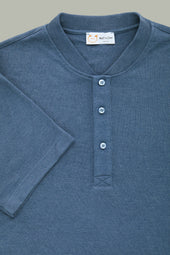 Henley Short Sleeve Bamboo Sorona Interlock Navy
