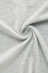 Short Sleeve Wool Knitted Henley Light Grey