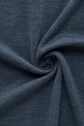 Wool Knitted Short Sleeve Polo Blue Jeans