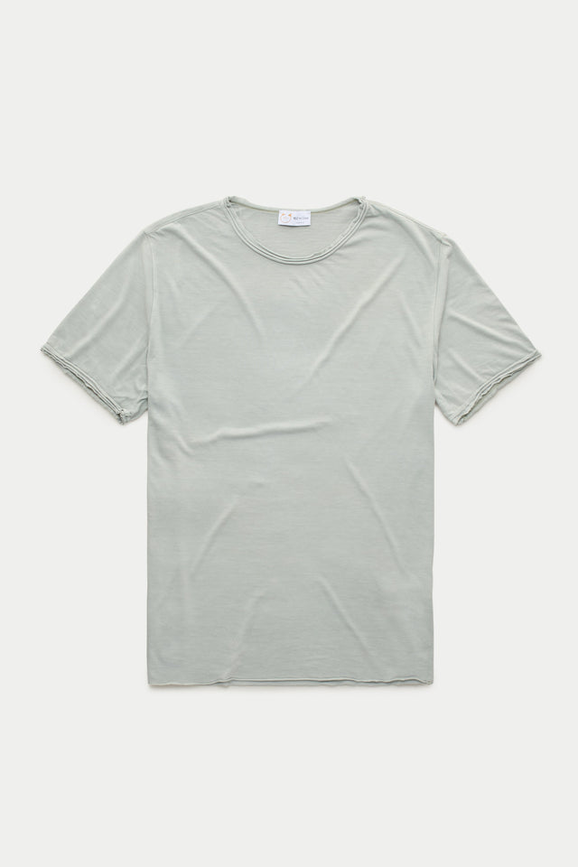 Light Weight Bamboo Sorona Short Sleeve Roll Neck T-Shirt Steel