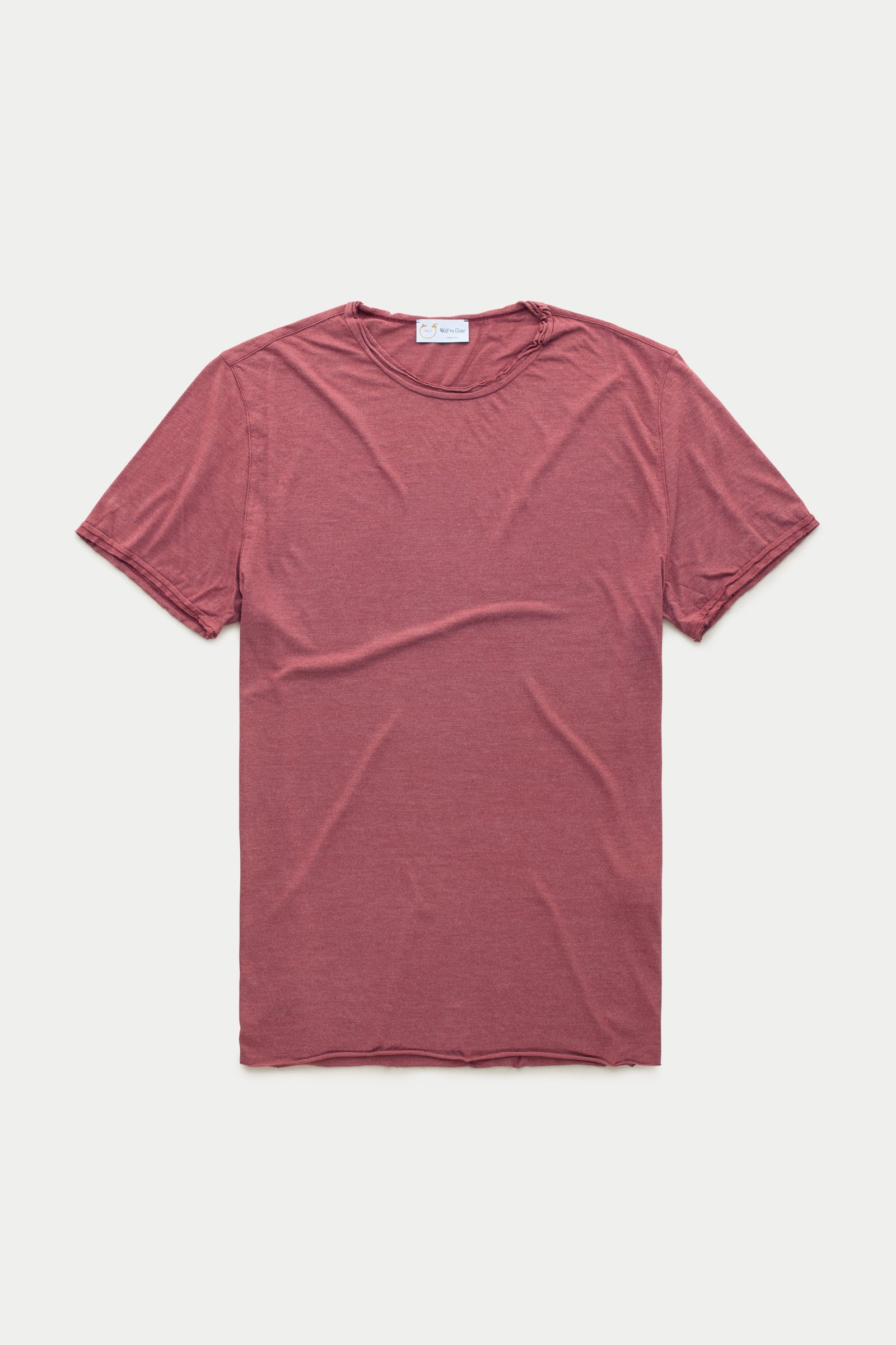 Light Weight Bamboo Sorona Short Sleeve Roll Neck T-Shirt Rosewood