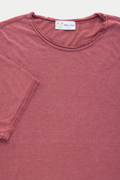 Light Weight Bamboo Sorona Short Sleeve Roll Neck T-Shirt Rosewood