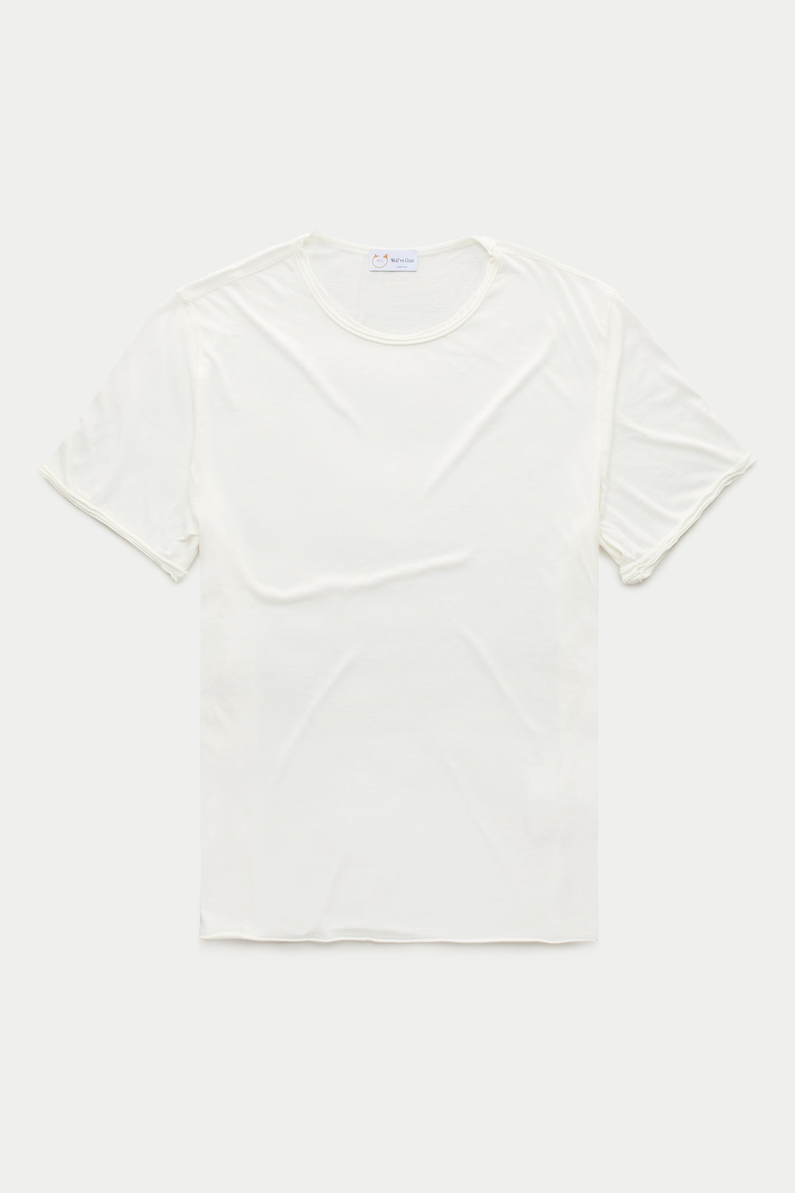 Light Weight Bamboo Sorona Short Sleeve Roll Neck T-Shirt Cloud Dancer