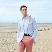 Edgar White Blue Seersucker Jacket