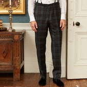 Barney Teal Black Check Evening Trouser