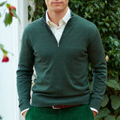 Kayden Forest Green Half Zip Long Sleeve Pullover